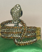 Statement Snake Champagne Topaz Rhinestone Bracelet Cuff
