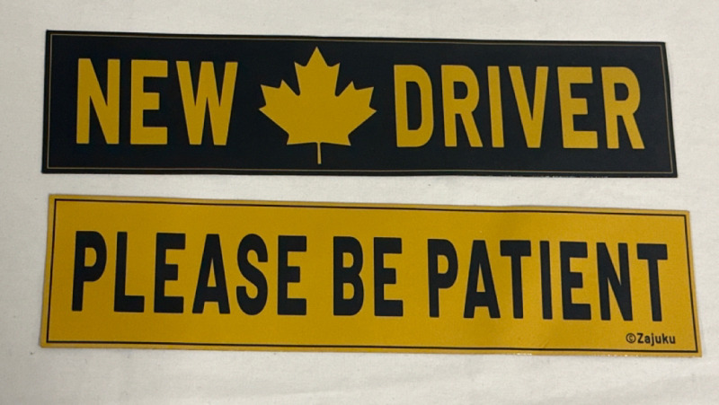 New 2 Piece New Driver Magnetic Signs 30cm x 7cm