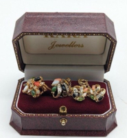 Boxed Jewelry Set Stones Rhinestones Ring Earrings Necklace
