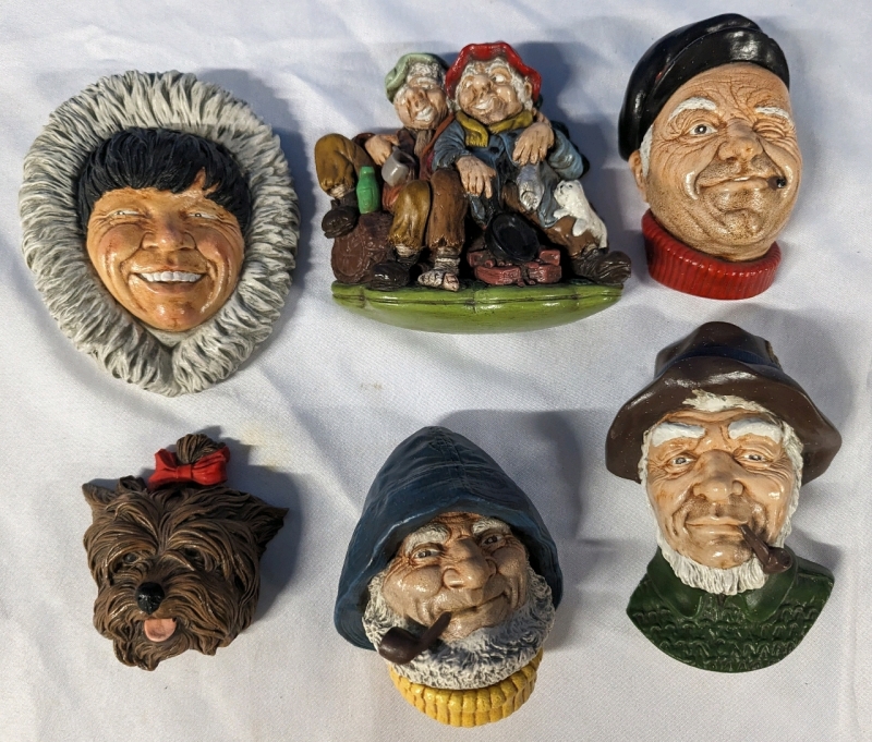 6 Bosson Style Heads. Largest Measures 5" by 6".