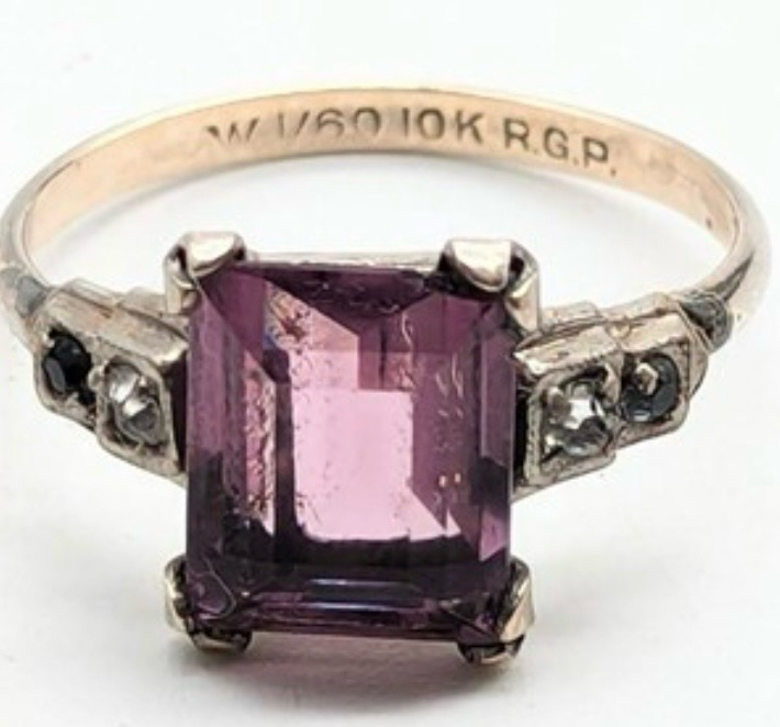 10K Gold Filled Purple Stone Ring