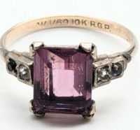 10K Gold Filled Purple Stone Ring