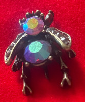Bee Fly Stick Pin Rhinestones Glows