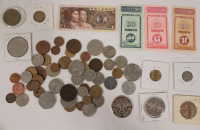 World Coin & Currency Lot . Canada , Great Britain , Germany , Latvia , Denmark plus more