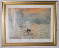 Claude Monet " Sunrise " Framed Print . Measures 22 1/4"×18 1/4"