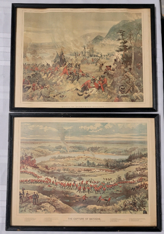 Historical Canadian Battle Framed Prints . " Battle of Queenston Heights " & " The Capture of Batoche "