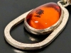 Gorgeous Baltic Amber with Inclusions Sterling Silver 925 Pendant on a 20" Italian M-JL Sterling Chain - 2