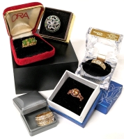 5 Vintage to Modern Rings in Cases : Sizes 5.5 - 8