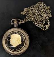 As-New 2024 Donald Trump "Save America Again" Pocket Watch / Necklace Watch | Working | Watch 1.5" Long on 30" Chain (Magnetic)