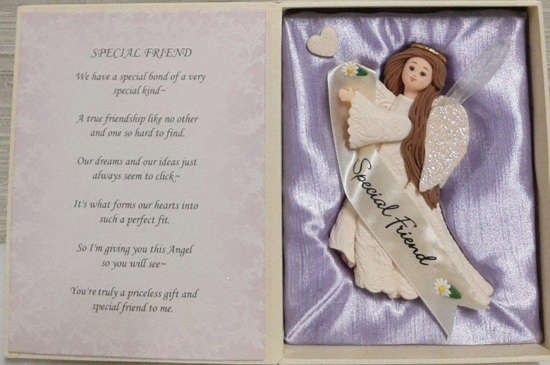 Vintage Special Friend Angel Ornament in Decorative Box with Poem, Pavillion Gift Company