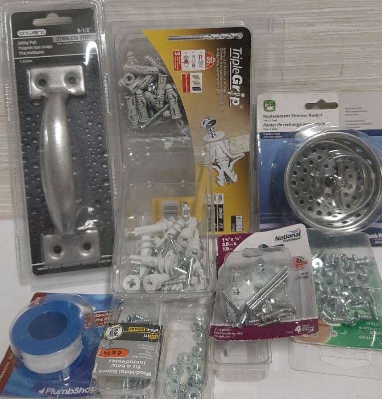 Variety Household Lot Scres Washers, Sink Plug etc