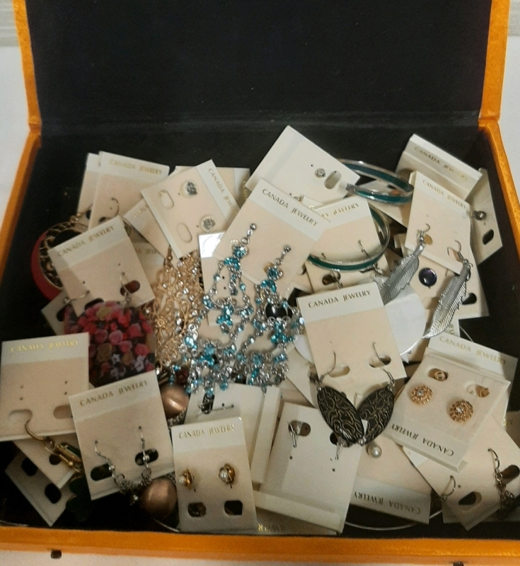 An Entire Box Full of New Mostly Vintage Earrings on Cards.