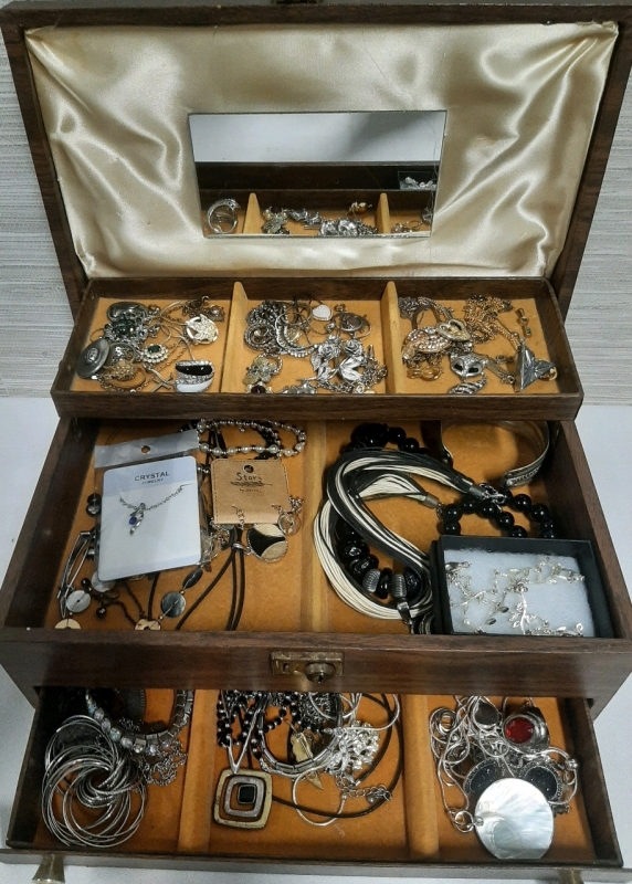 A Large Assortment of Jewellery in a Jewellery Box