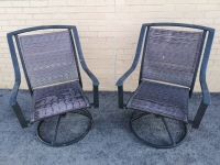 2 Metal Swivel Outdoor Patio Chairs