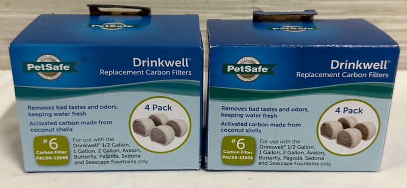 PetSafe Drinkwell Pet Fountain Charcoal Filters PAC00-13906 Avalon & Pagoda 1 New 4 Pack - 1 Opened 1 Pack 5 Carbon Filters in Total