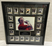 Framed Jack Nicklaus The Golden Bear 18 Major Championships Piece Includes The Complete 2001 Upper Deck The Golden Bear 18 Card Insert Set 31” x 34”