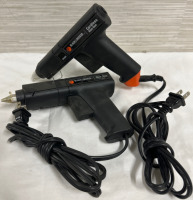 2 Black & Decker Glue Guns 1 Chargeable Cordless 1 corded