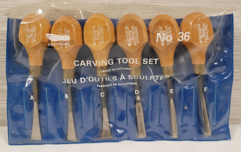 Footprint No. 36 Carving Tool Set , Set of 6 . Made in Sheffield England