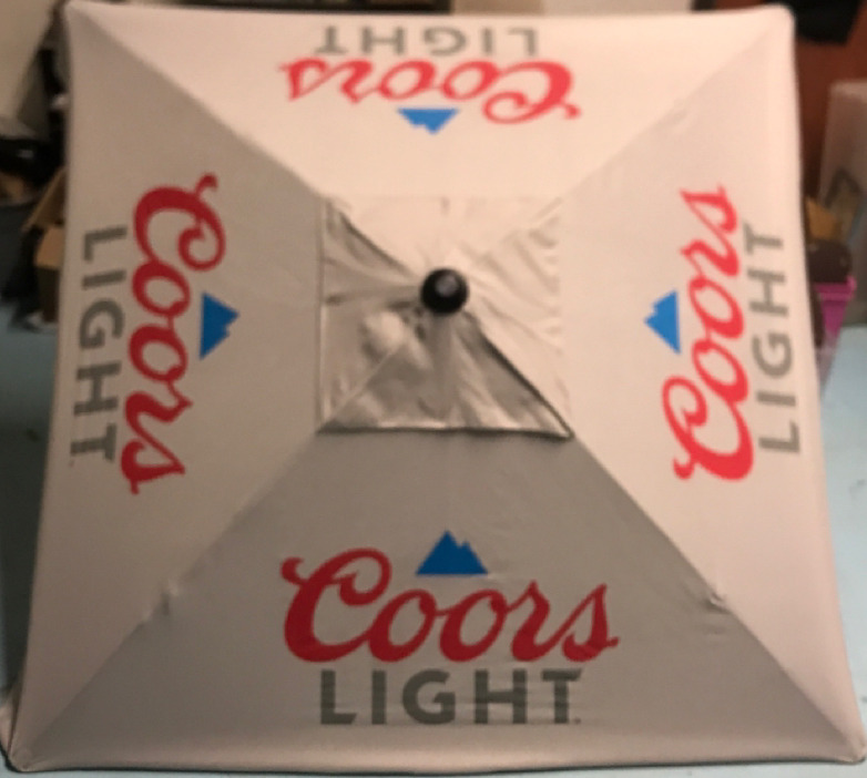 New 68&rdquo;x68&rdquo; Coors Light Umbrella With extra pole