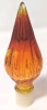 Vintage Mid-Century Modern Flame Amberina Orange/Red Corset Empoli Genie Bottle Decanter with Stopper | 13.74" Tall - 4