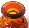 Vintage Mid-Century Modern Flame Amberina Orange/Red Corset Empoli Genie Bottle Decanter with Stopper | 13.74" Tall - 5