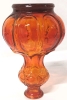 Vintage Mid-Century Modern Flame Amberina Orange/Red Corset Empoli Genie Bottle Decanter with Stopper | 13.74" Tall - 6