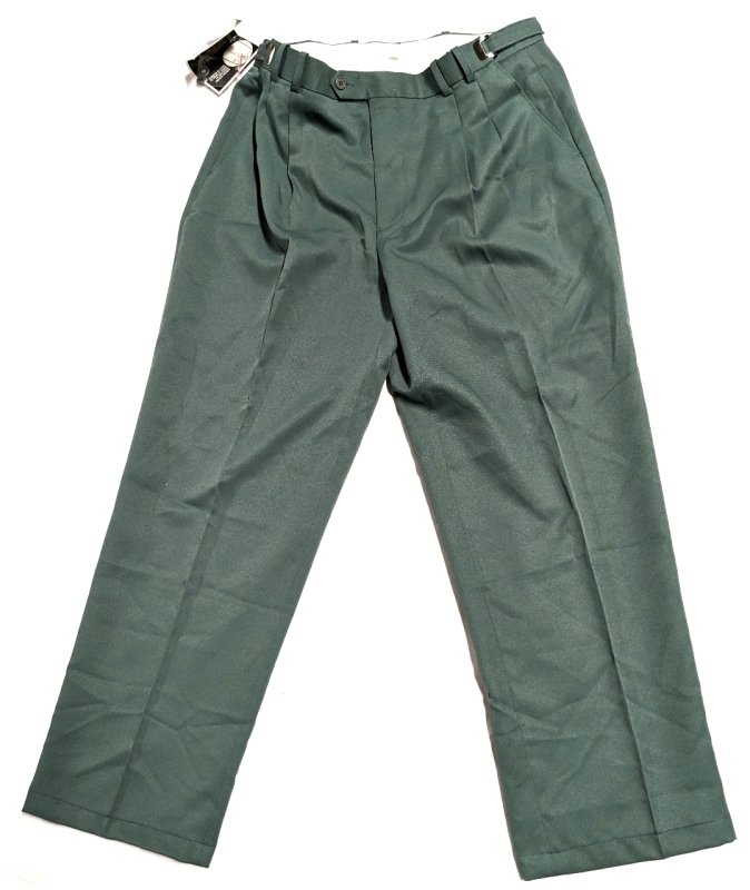 As-New | Size 36 x 32 COMFORT-FIT Pleated Dress Pants | Hunter Green #C43695