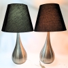 Twin Modern Brushed Aluminum Desk Lamps | 27" Tall ea