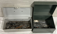 Big Drill Bit Lot Includes 2 Boxes Containing Assorted Drill Bits