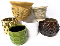 6 Assorted Medium Planters / Plant Pots | 5" - 6.5" Tall