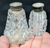 3 Pairs Vintage Salt & Pepper Shakers | 2 Button-Top Marked Sterling Silver, 3rd Set with Base | 2.25" Tall - 5