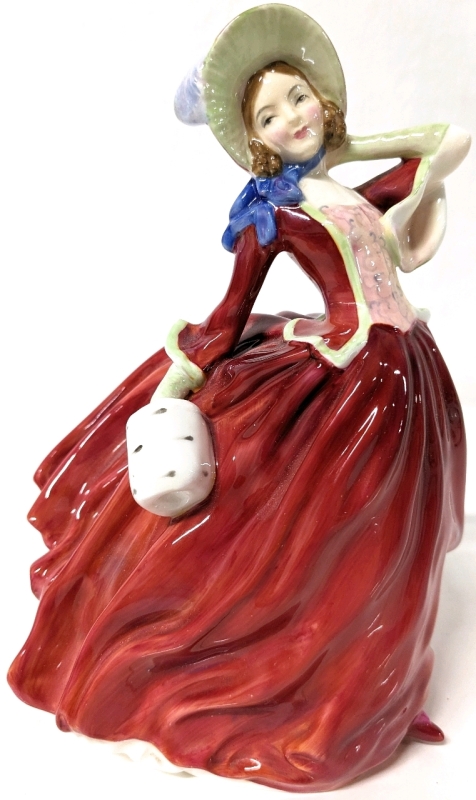 Vintage ROYAL DOULTON Porcelain Figure "Autumn Breezes" | 7.5"