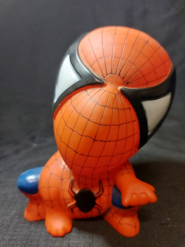 SpiderMan Plastic Coin Bank 7"x5.5"x4" Good Pre Owned Condition