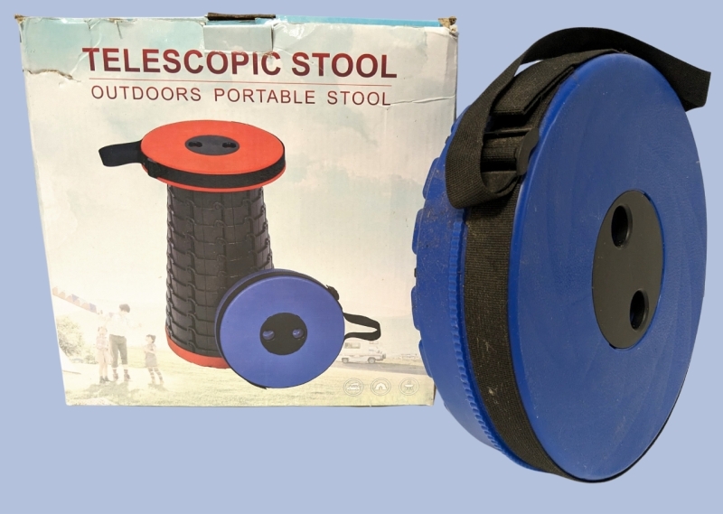Handy Telescoping Outdoor Portable Stool : Easy to Carry Anywhere! | 10" Diameter Seat x 16.75" Tall