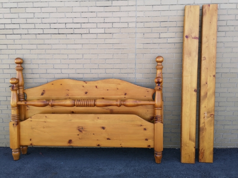 Vintage Solid Pine Queen Size Head & Foot Board