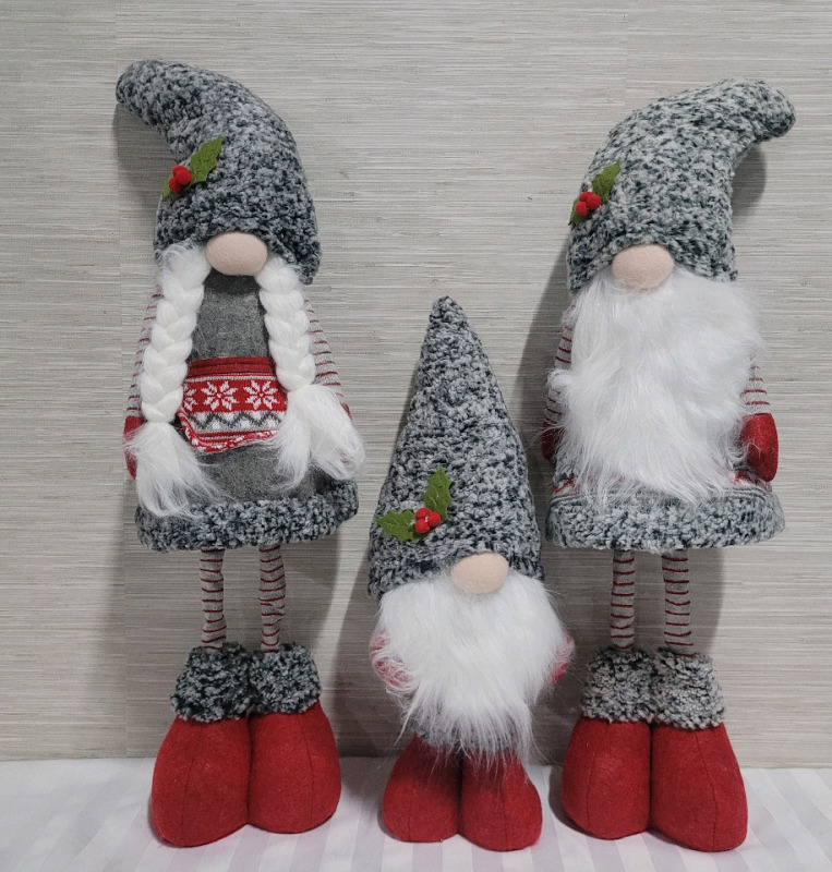 Festive Holiday Winter Gnome Home Decor Figures , 20" to 31" tall - New
