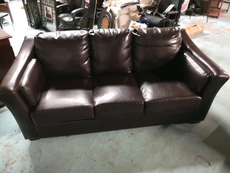 Faux Leather Couch - Great Condition