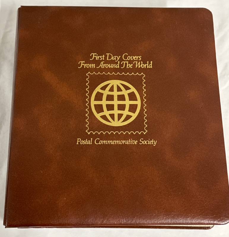 Vintage 1977 Postal Commemorative Society First Day Covers From Around The World Stamps and Envelopes Album With Over 100 First Day Covers