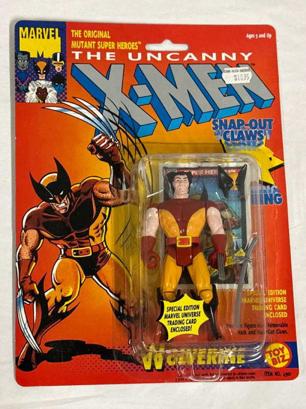 Vintage Toy Biz Marvel The Uncanny X-Men Wolverine With Snap out Claws Includes Special Edition Marvel Universe Trading Card 1991 The Original Mutant Super Heroes