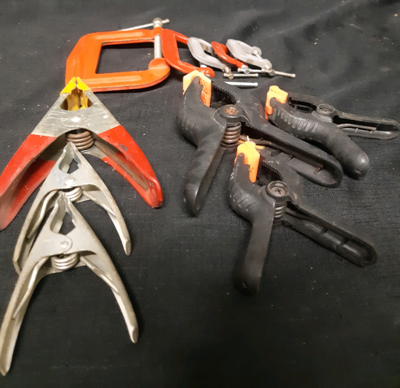 11 Clamps for Auto or Wood Working Includes 5 C Clamps, 3 Plastic Spring Clamps and 3 Metal Spring Clamps