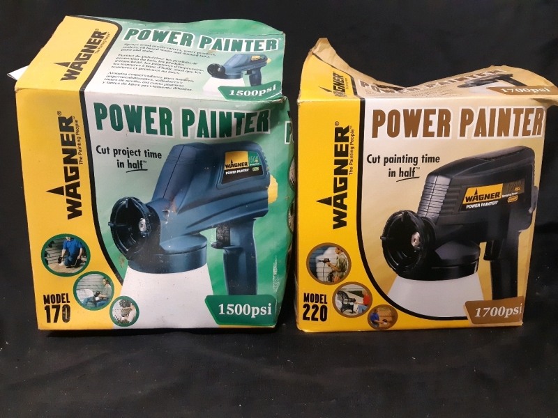 2 Wagner Power Painters Used and Untested Model 220 1700 PSI, Model 170 1500 PSI