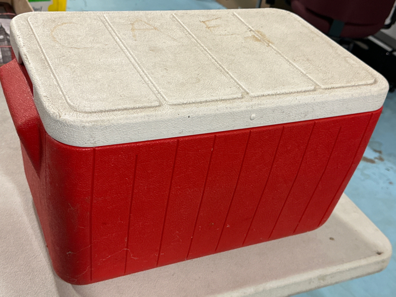 Vintage Colman Cooler Made in Canada Red Medium Sized The Canadian Colman Company