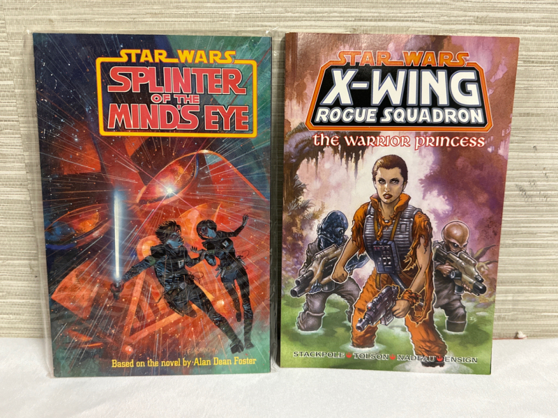 2 Vintage Starwars Softcovers Splinter of The Mind’s Eye First Print & X-Wing Rogue Squadron The Warrior Princess Darkhorse Comics