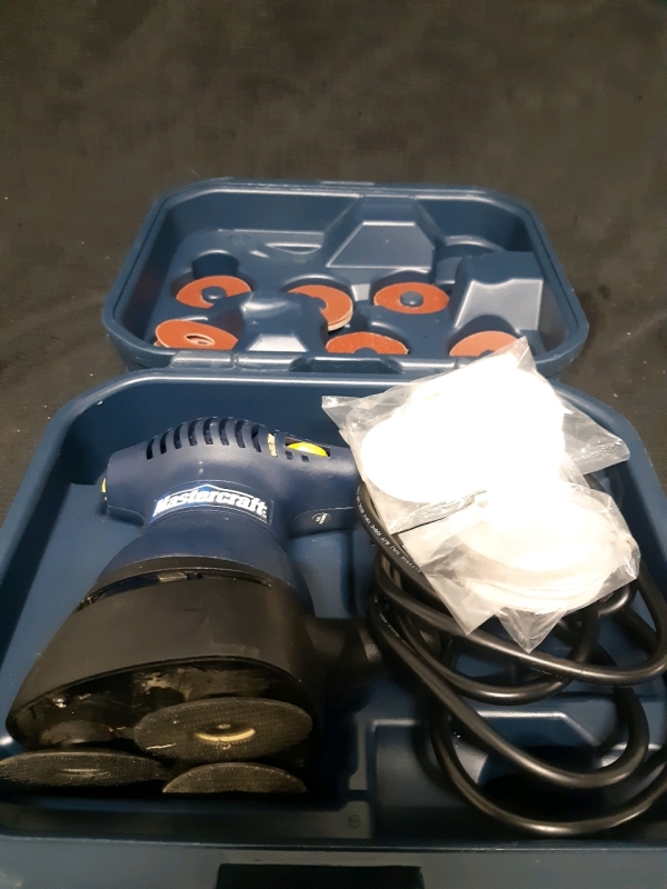 Mastercraft Ark Sander With Plastic Blue Carry Case and Spare Sanding/ Buffing Disks *Tested for Power