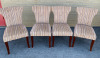 4 Dining Table Chairs Soft Brown Stripes 15&rdquo; Wood Legs