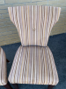 4 Dining Table Chairs Soft Brown Stripes 15&rdquo; Wood Legs - 2