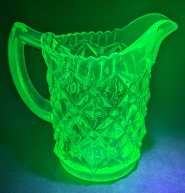 Vintage Uranium Glass Creamer | 4" Tall