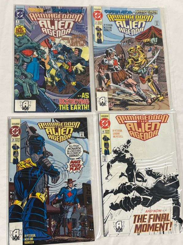 4 Vintage DC Comics Armageddon The Alien Agenda Issue 1-4 1991-92