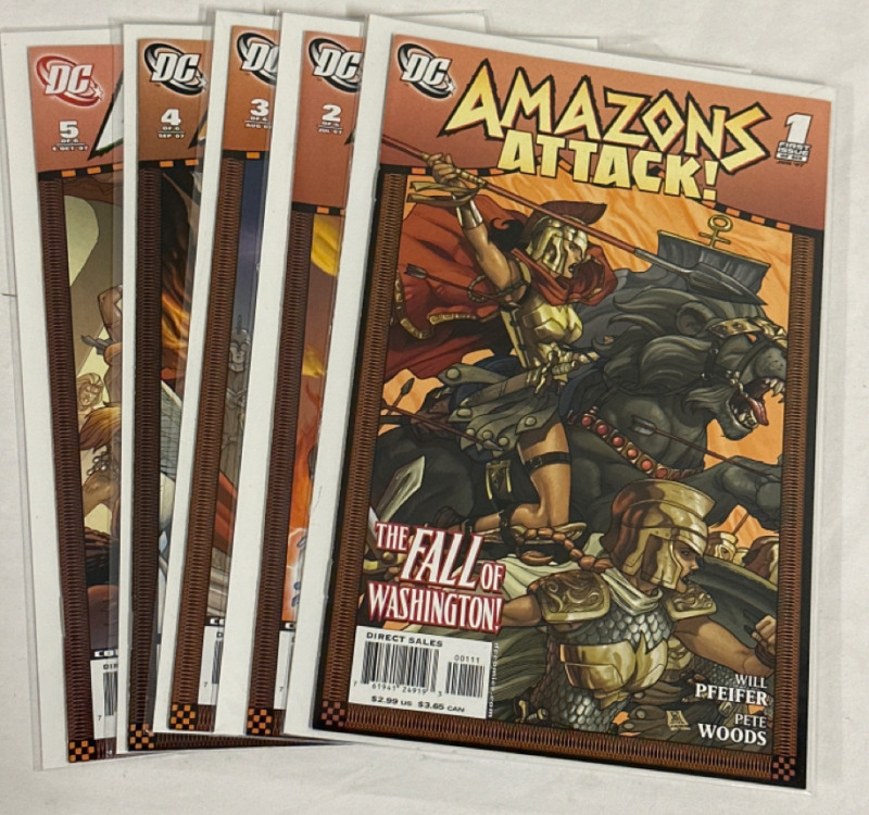 5 DC Comics Amazons Attack Issues 1-5 of 6 Will Pfeifer Pete Woods 2007