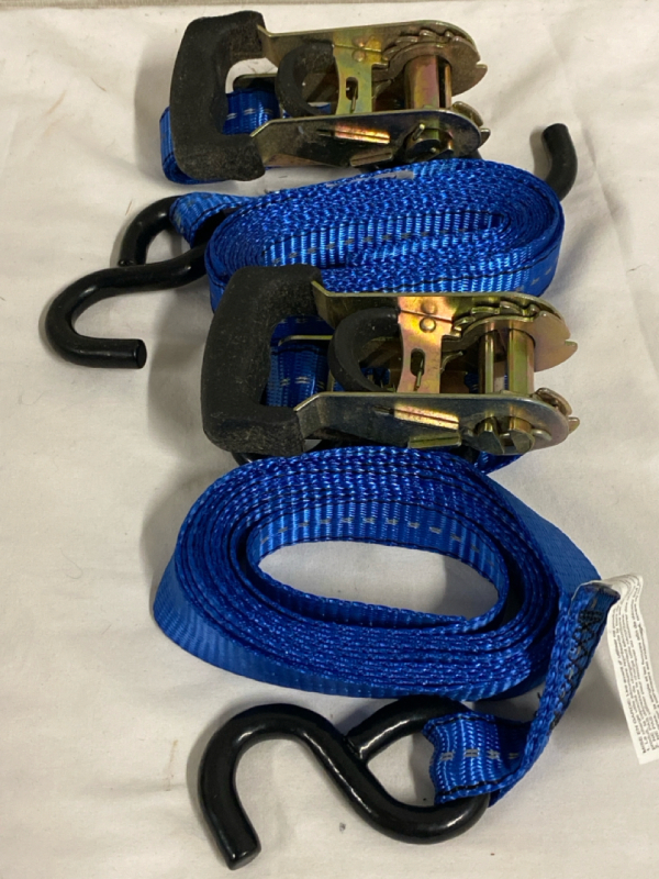 Pair of Blue Ratchet Straps Rated for 830lbs